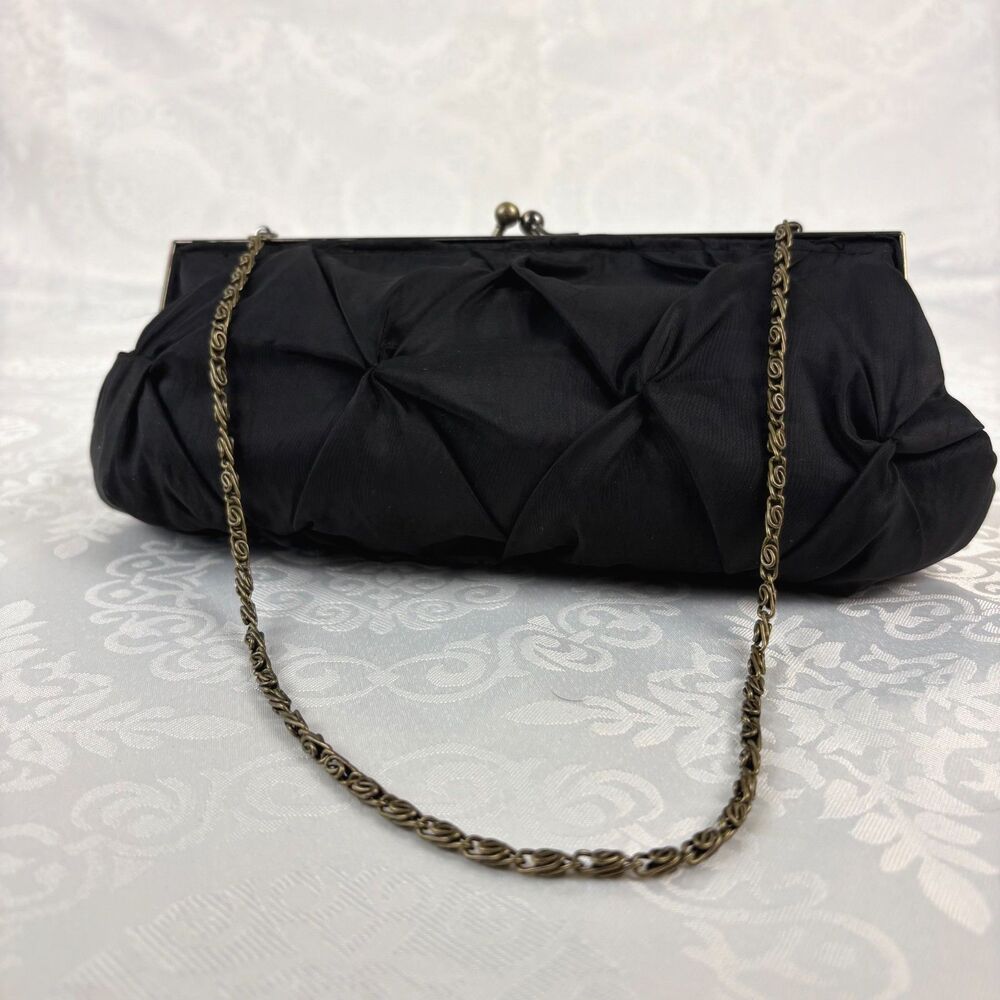 Vintage Bag Clutch Chain Quilted Classy Cocktail Event Wedding Guest Party - Picture 5 of 8